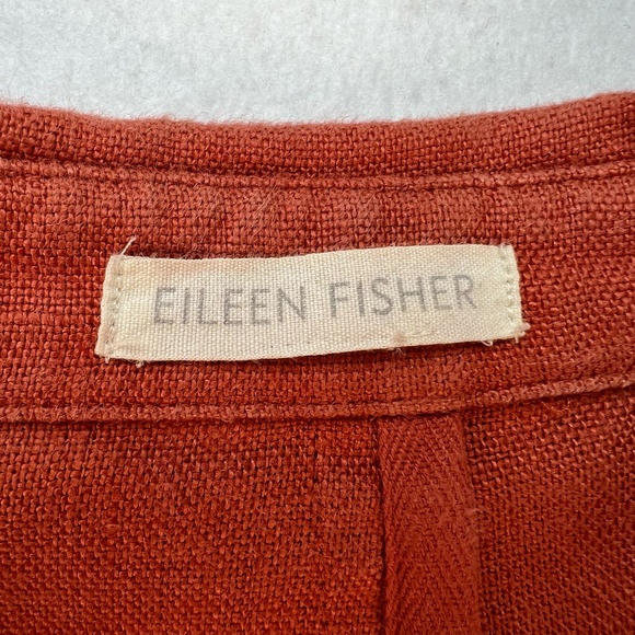 Eileen Fisher Linen Trench Coat Womens Lagenlook Minimalist Autumn Fall XS - S - Picture 5 of 15